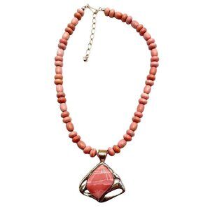 Jay King Mine Finds DTR Sterling Silver Pink Rhodochrosite 16 - 18 Inch Necklace